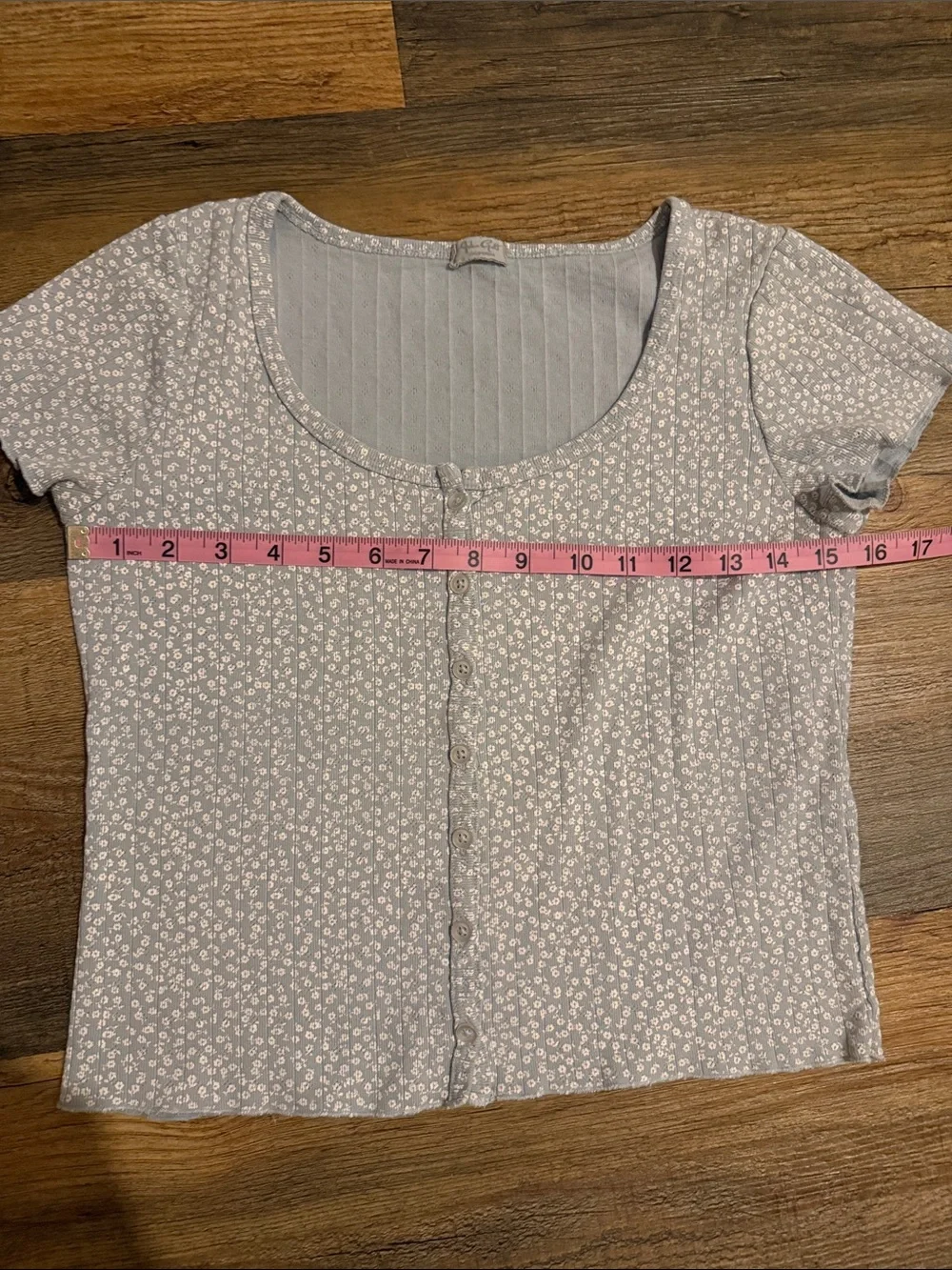 John Galt Light Blue Floral Button-Front Women’s Top